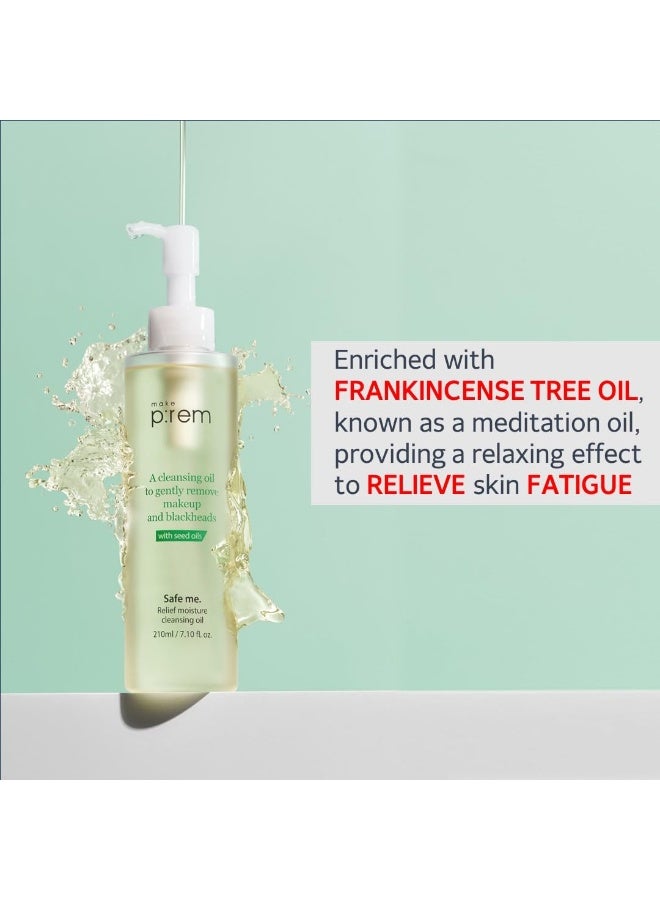 MAKEP:REM Make P:Rem Safe Me. Relief Moisture Cleansing Oil, Deep Pore Cleansing Makeup Remover for Oily Skin, All Skin Types, Gentle Blackhead Remover, Korean Skin Care, 210ml - Image 4